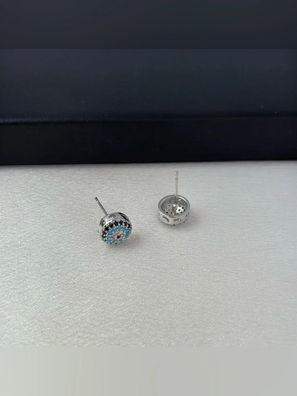 8mm Evil Eye Stud Earrings for Men Women Punk Hip Hop Streetwear Unisex Style